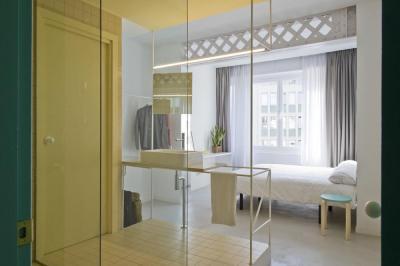 Mosdó a hálószobában - háló ötlet, modern stílusban