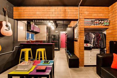 Loftlakás - nappali ötlet, modern stílusban