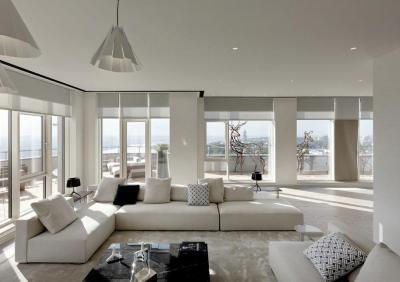 Világos nappali - nappali ötlet, modern stílusban