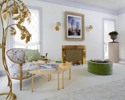 Aranykeretes kandalló - nappali ötlet, modern stílusban