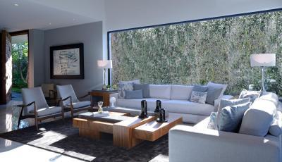 Hatalmas ablakfelület a nappaliban - nappali ötlet, modern stílusban