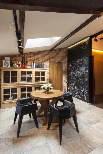 Rusztikus és modern berendezés az étkezőben - konyha / étkező ötlet