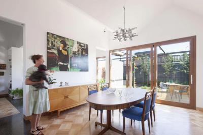 Retró nappali étkezővel - nappali ötlet