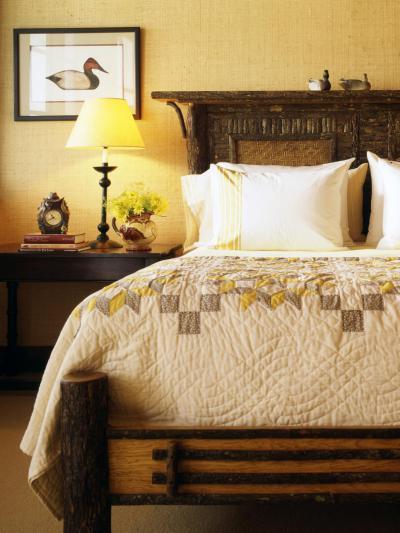 Fa franciaágy - háló ötlet, rusztikus stílusban