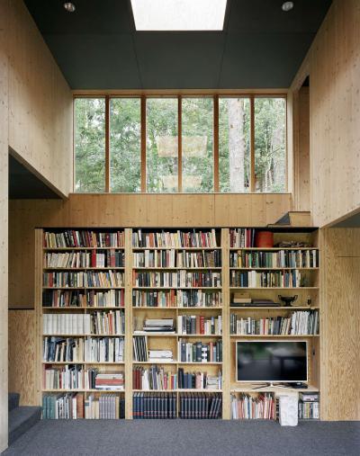 Épített könyvespolc - belső továbbiak ötlet, modern stílusban