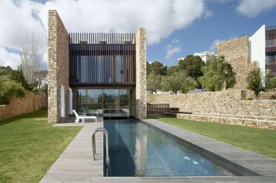 Kő homlokzat burkolat és kerítés - homlokzat ötlet, modern stílusban