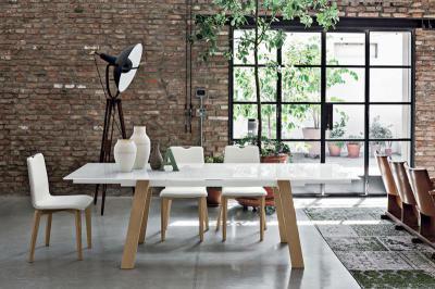 Giove wood kihúzható étkezőasztal - nappali ötlet, modern stílusban