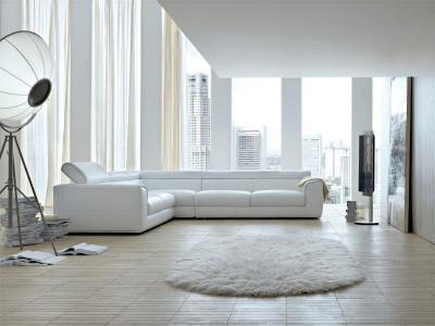 Blues kanapé - nappali ötlet, modern stílusban