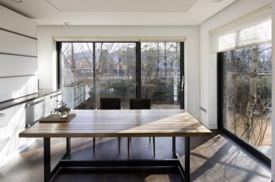 Konyha panoráma ablakkal - konyha / étkező ötlet, modern stílusban