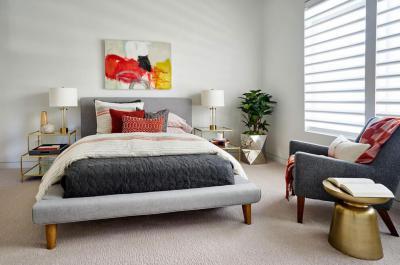 Színes hálószoba - háló ötlet, modern stílusban