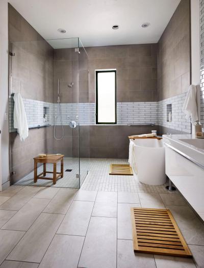 Üvegfalú zuhanykabin a fürdőben - fürdő / WC ötlet, modern stílusban