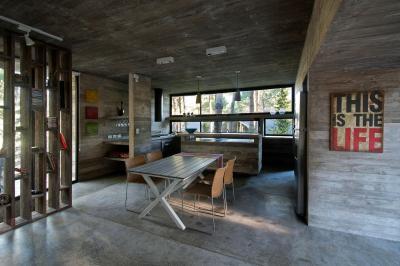 Épített betonbútorok a konyhában - konyha / étkező ötlet, modern stílusban