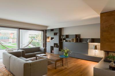 Pasztell színek harmóniája - nappali ötlet, modern stílusban