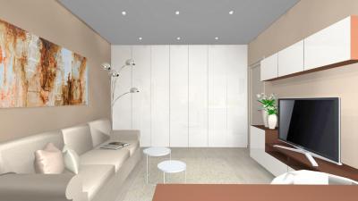 Kis lakás ötletes nappalival - nappali ötlet, modern stílusban
