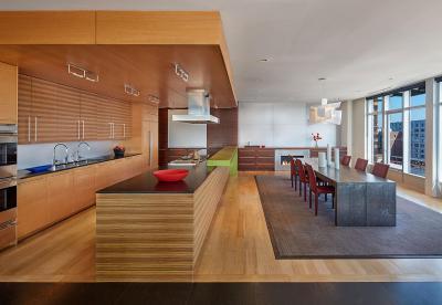 Jól látható határoló elemek - konyha / étkező ötlet, modern stílusban