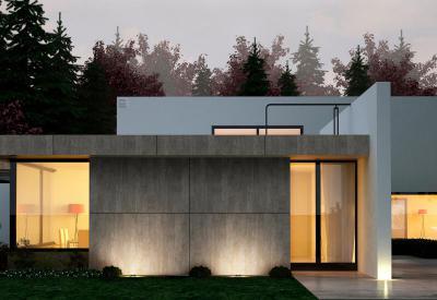 Beton hatású homlokzatburkolat Lambda Trespa Meteon-nal - homlokzat ötlet, modern stílusban