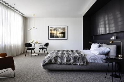 Monokróm hálószoba - háló ötlet, modern stílusban