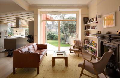 Többféle stílus az egyterű konyha nappaliban - nappali ötlet