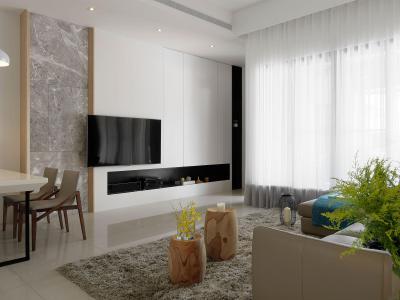 Fehér nappali natúr részletekkel - nappali ötlet, modern stílusban