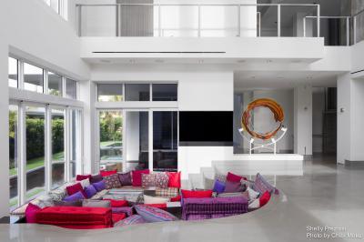 Társalgórész a nappaliban - nappali ötlet, modern stílusban