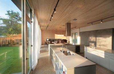 Üvegezett fal a konyhában - konyha / étkező ötlet, modern stílusban