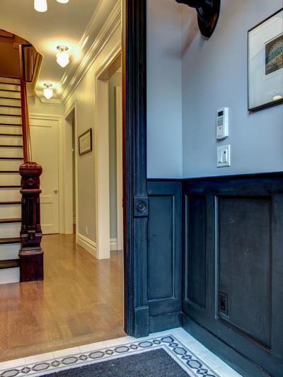 Kék előszoba - előszoba ötlet, klasszikus stílusban