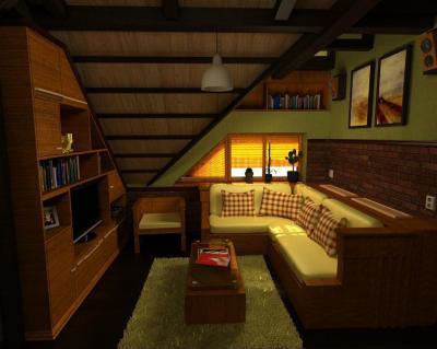 Beépítve - tetőtér ötlet, modern stílusban