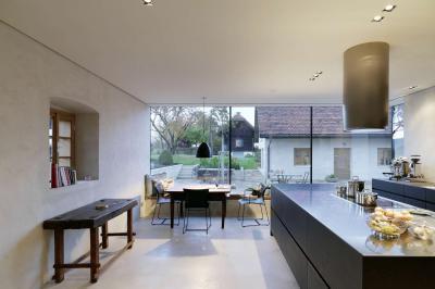 Konyha üvegfallal - konyha / étkező ötlet, modern stílusban