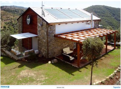 Tegosolar energiatermelő zsindely - tető ötlet, modern stílusban