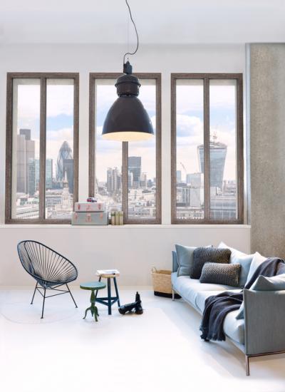 Fa-alu ablak a nappaliban - nappali ötlet, rusztikus stílusban