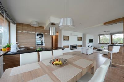 Egymáshoz hangolt burkolatok - nappali ötlet, modern stílusban