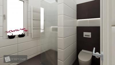 Monokróm fürdőszoba - fürdő / WC ötlet, modern stílusban