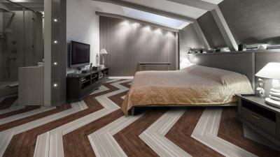 Különleges látvány vinyl padlóval - háló ötlet, modern stílusban