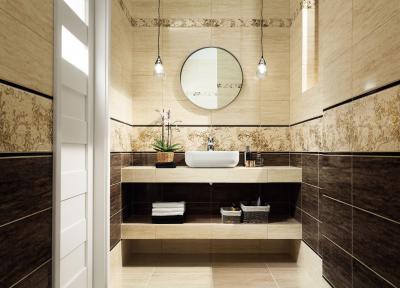 Látványos csempe a falon - fürdő / WC ötlet, modern stílusban