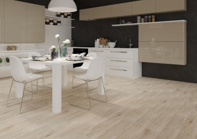 Fahatású hidegburkolat a padlón - konyha / étkező ötlet, modern stílusban