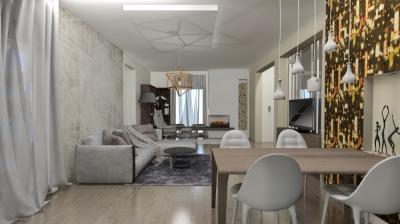 Design lámpák a nappaliban - nappali ötlet, modern stílusban