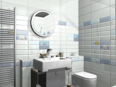 Dekoratív csempék - fürdő / WC ötlet, modern stílusban