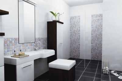 Változatos csempék a fürdőben - fürdő / WC ötlet, modern stílusban