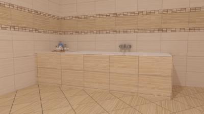 Egységes burkolatok padlón és falon - fürdő / WC ötlet, modern stílusban