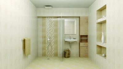 Látványos burkolat a fürdőben - fürdő / WC ötlet, modern stílusban