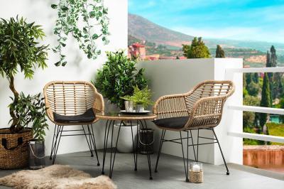 Rattan-fém kerti bútor - erkély / terasz ötlet, modern stílusban