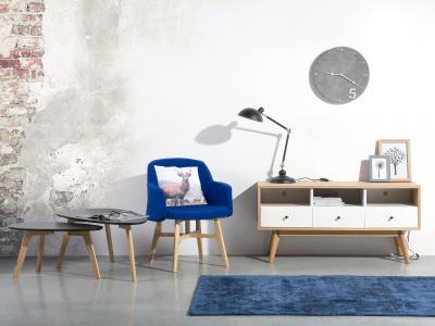 Praktikus tárolóbútor fiókokkal, polcokkal - nappali ötlet, retro stílusban