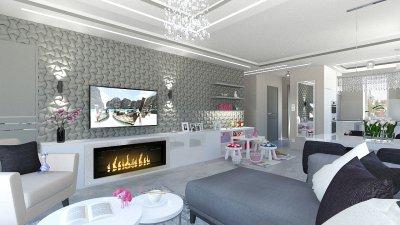 3d falpanel és gyereksarok - bejárat ötlet, modern stílusban