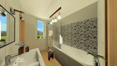 Modern szülői fürdő 2. - fürdő / WC ötlet, modern stílusban