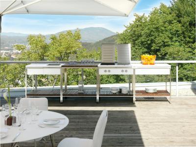 Modern nyári konyha - erkély / terasz ötlet, modern stílusban