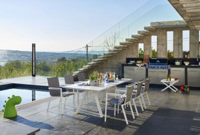 Étkező a teraszon - erkély / terasz ötlet, modern stílusban