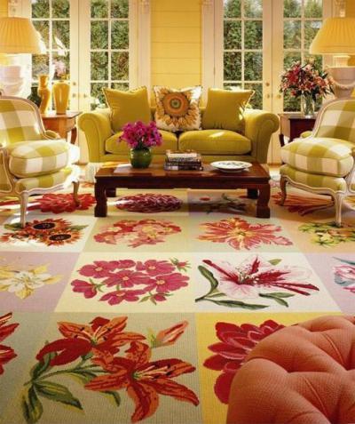 Virágminták - nappali ötlet, klasszikus stílusban