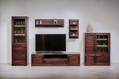 Elegáns tömörfa bútorok - nappali ötlet, modern stílusban