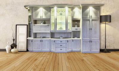 Rusztikus fehér szekrény - nappali ötlet, rusztikus stílusban