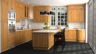 Tömörfa konyhabútor világos színben - konyha / étkező ötlet, klasszikus stílusban